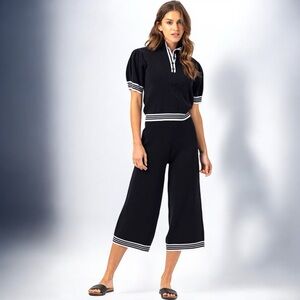 Sundays Women’s Black & White Bea Pullover Top & Coordinating Quinn Pants